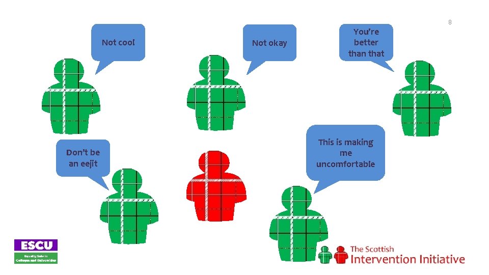 8 Not cool Don’t be an eejit Not okay You’re better than that This