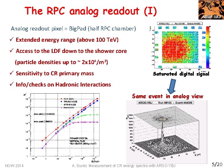 The RPC analog readout (I) ARGO-YBJ Analog readout pixel = Big. Pad (half RPC