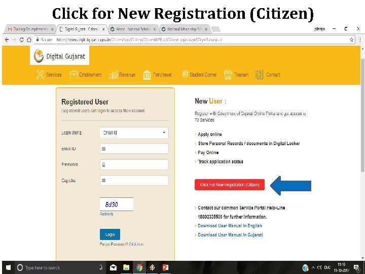 Click for New Registration (Citizen) 