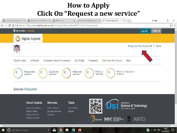 How to Apply Click On “Request a new service” 