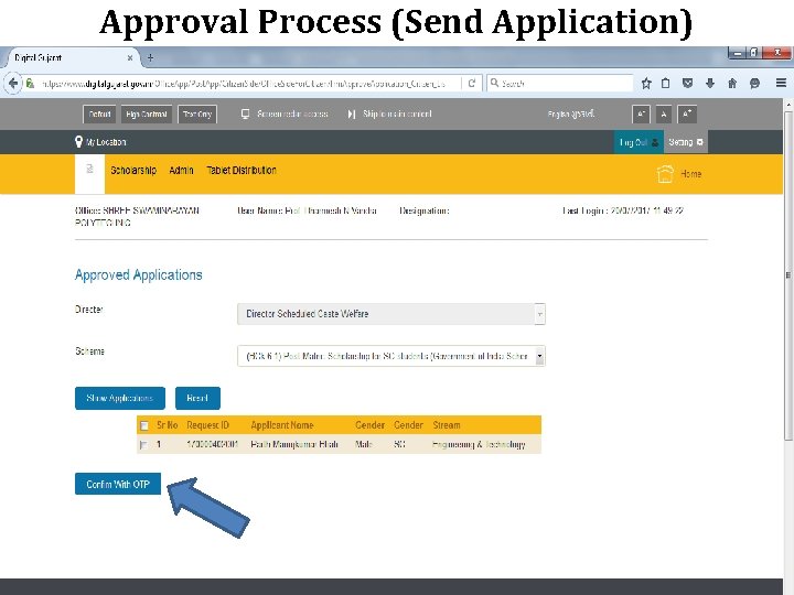 Approval Process (Send Application) 