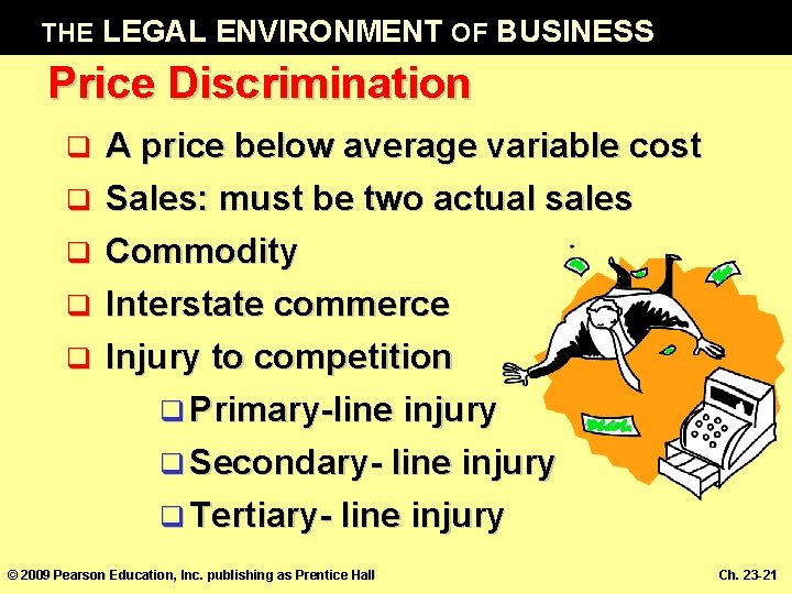 THE LEGAL ENVIRONMENT OF BUSINESS Price Discrimination A price below average variable cost q