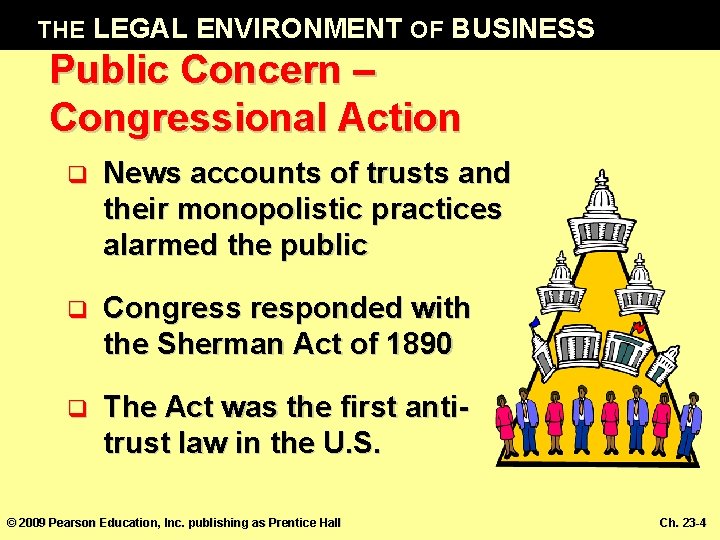 THE LEGAL ENVIRONMENT OF BUSINESS Public Concern – Congressional Action q News accounts of