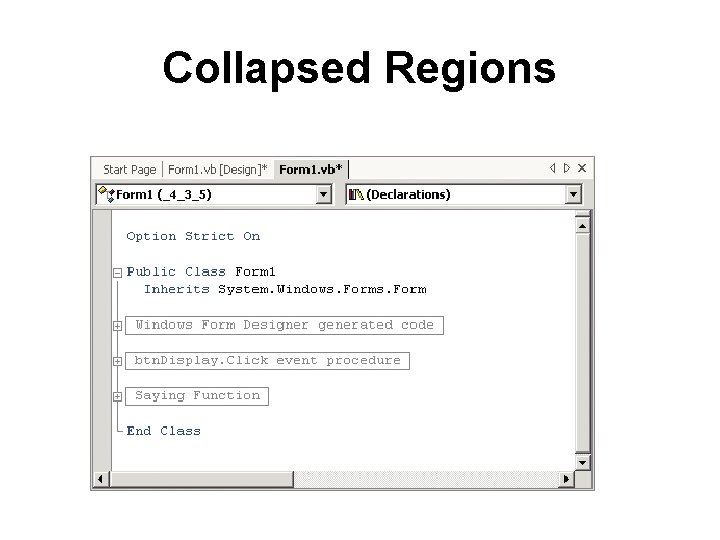 Collapsed Regions 