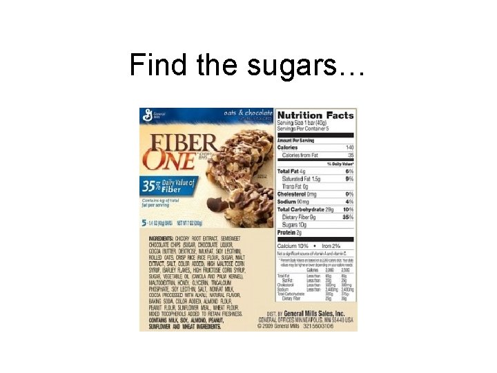 Find the sugars… 