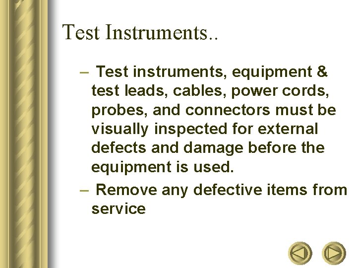 Test Instruments. . – Test instruments, equipment & test leads, cables, power cords, probes,