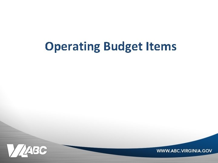 Operating Budget Items 