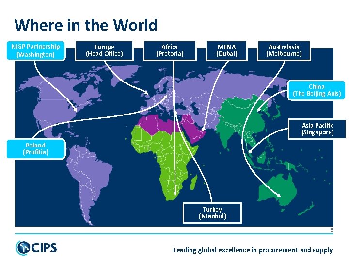 Where in the World NIGP Partnership (Washington) Europe (Head Office) Africa (Pretoria) MENA (Dubai)