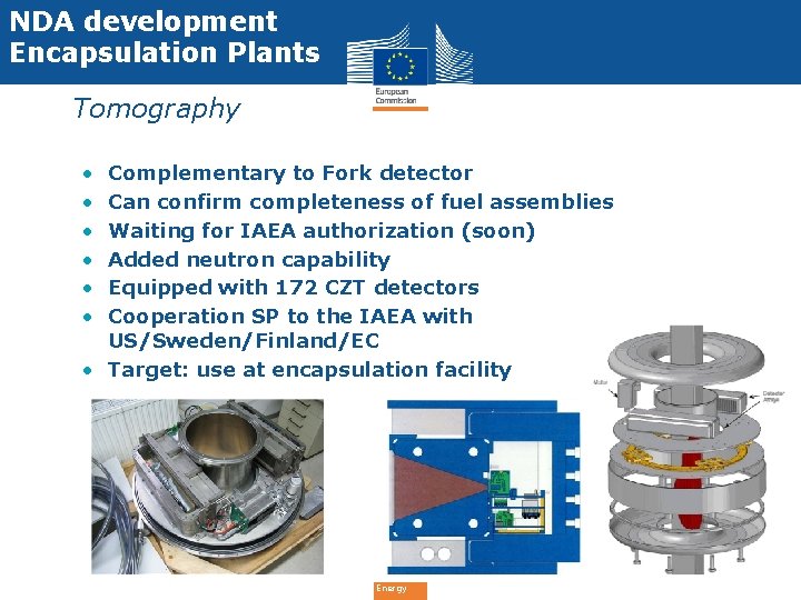 NDA development Encapsulation Plants • Tomography • • • Complementary to Fork detector Can