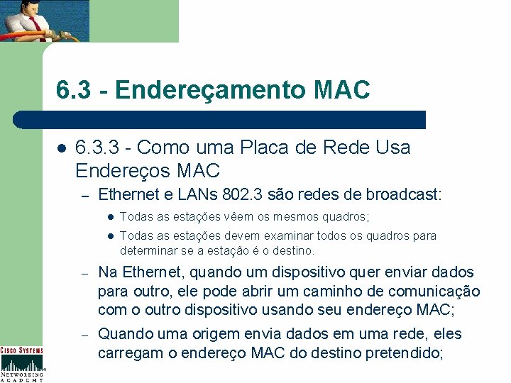 6. 3 - Endereçamento MAC l 6. 3. 3 - Como uma Placa de