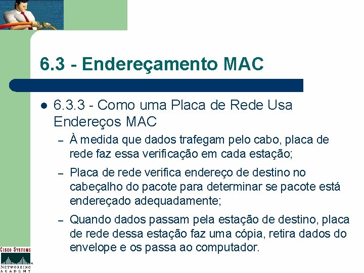 6. 3 - Endereçamento MAC l 6. 3. 3 - Como uma Placa de