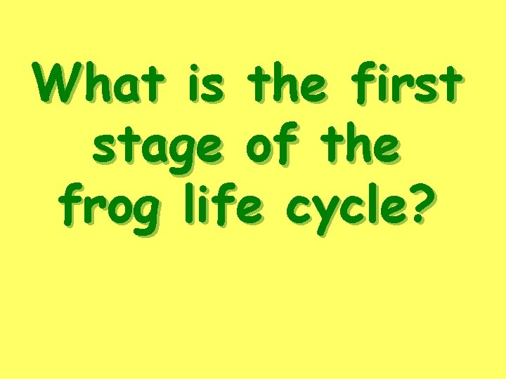 What is the first stage of the frog life cycle? 