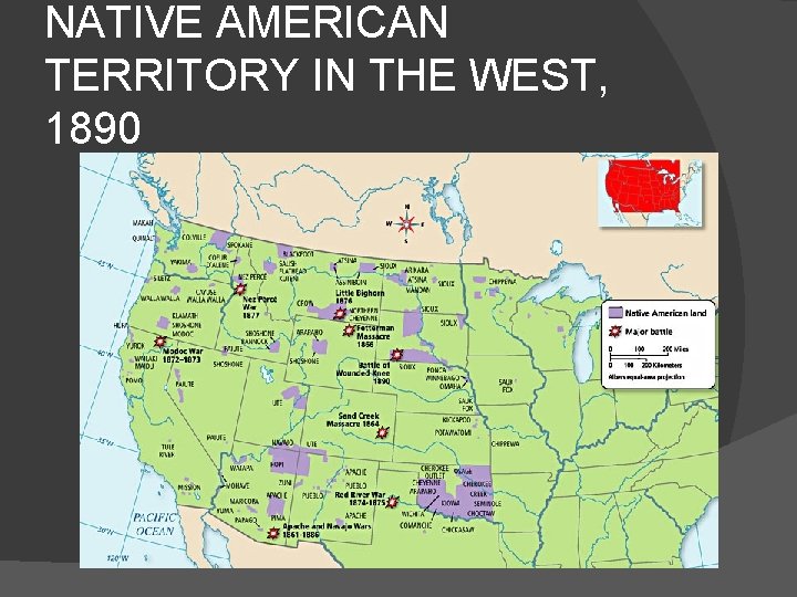 NATIVE AMERICAN TERRITORY IN THE WEST, 1890 