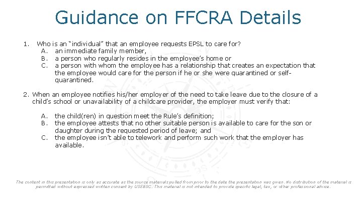 Guidance on FFCRA Details 1. Who is an “individual” that an employee requests EPSL
