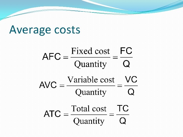 Average costs 