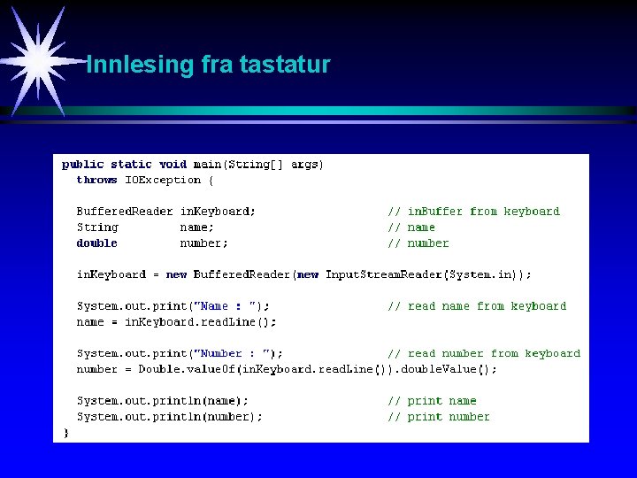 Innlesing fra tastatur 