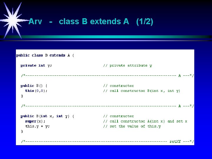 Arv - class B extends A (1/2) 