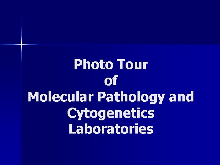 Photo Tour of Molecular Pathology and Cytogenetics Laboratories Photo Tour of Molecular Pathology and Cytogenetics Laboratories