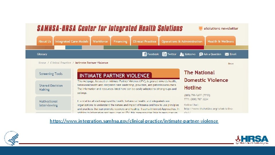 https: //www. integration. samhsa. gov/clinical-practice/intimate-partner-violence 