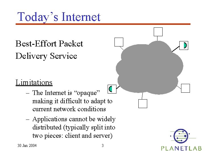 Today’s Internet Best-Effort Packet Delivery Service Limitations – The Internet is “opaque” making it