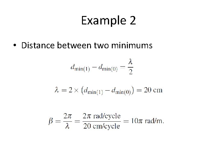 Example 2 • Distance between two minimums 