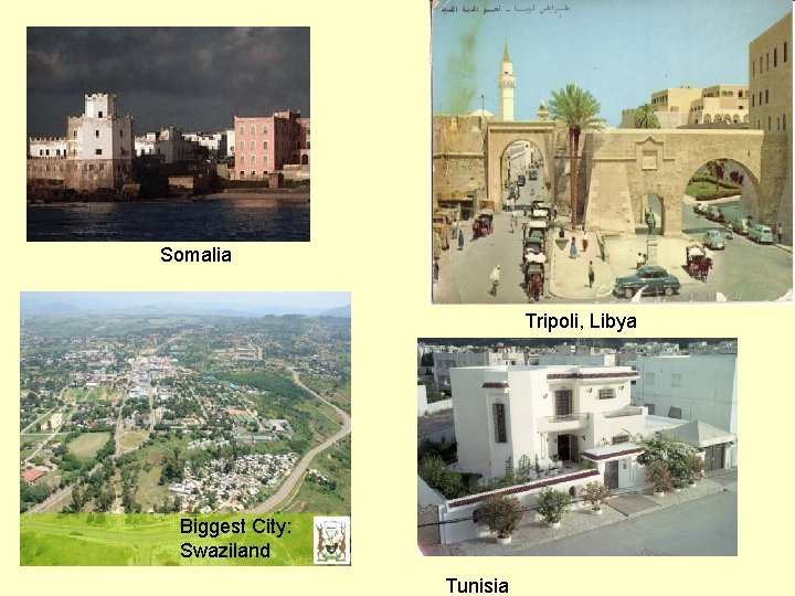 Somalia Tripoli, Libya Biggest City: Swaziland Tunisia 