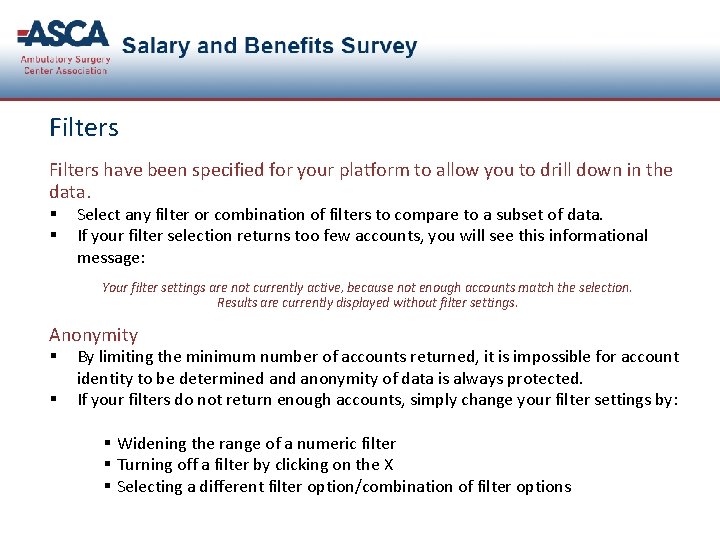 Filters have been specified for your platform to allow you to drill down in