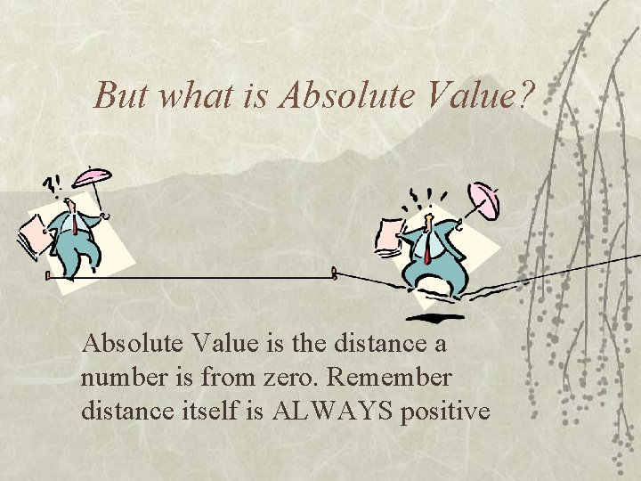 But what is Absolute Value? Absolute Value is the distance a number is from