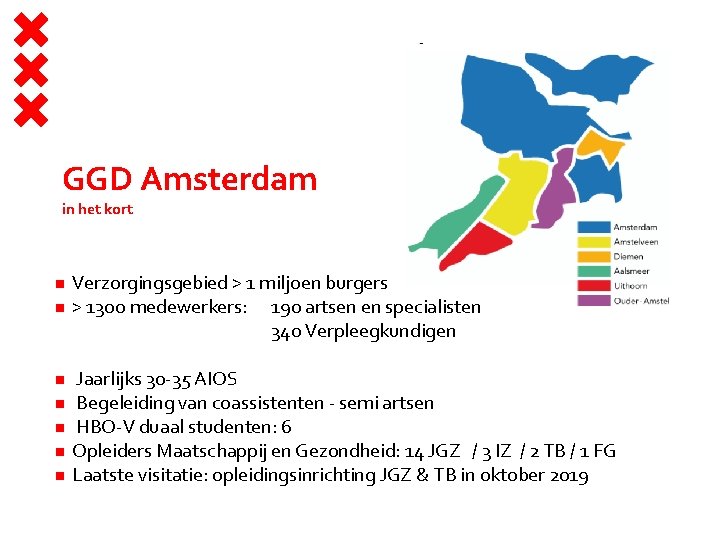 GGD Amsterdam in het kort Verzorgingsgebied > 1 miljoen burgers > 13 oo medewerkers: