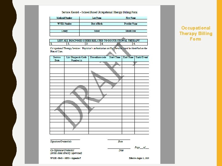 Occupational Therapy Billing Form 