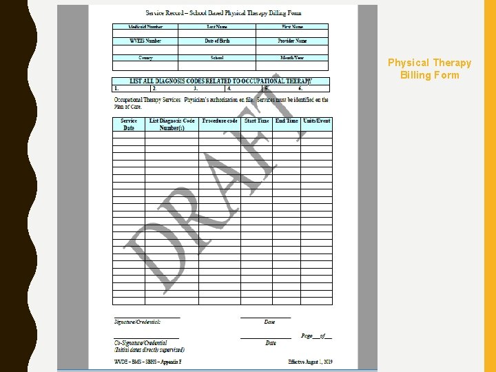 Physical Therapy Billing Form 