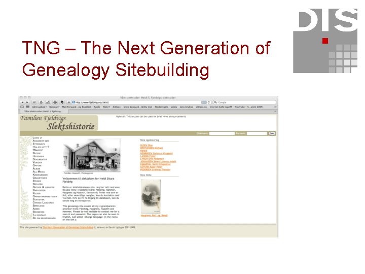 TNG – The Next Generation of Genealogy Sitebuilding 
