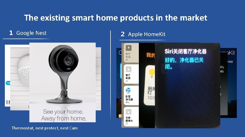 The existing smart home products in the market 1 Google Nest Thermostat, nest protect,
