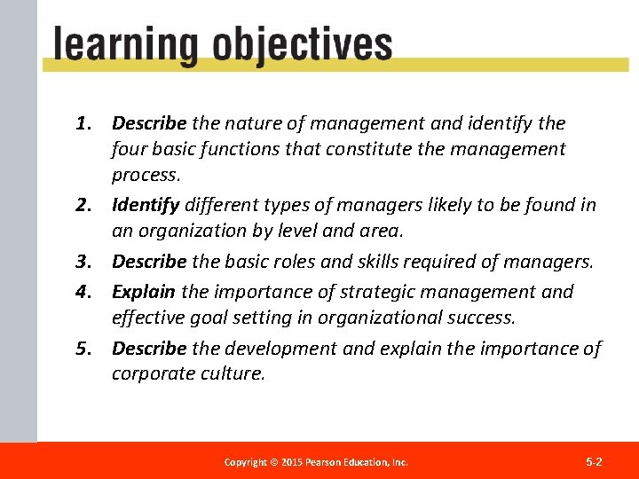 1. Describe the nature of management and identify the four basic functions that constitute