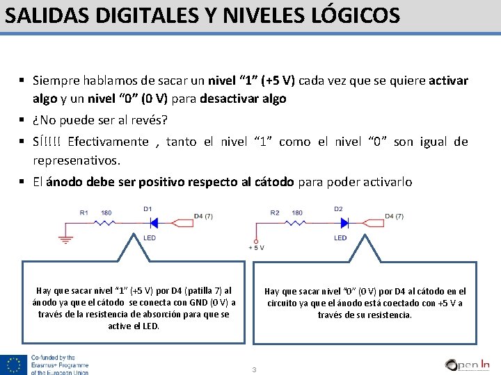 SALIDAS DIGITALES Y NIVELES LÓGICOS § Siempre hablamos de sacar un nivel “ 1”