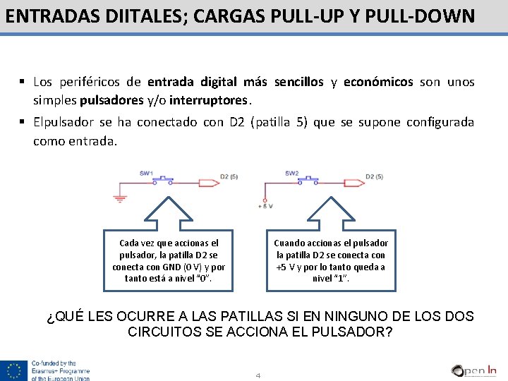 ENTRADAS DIITALES; CARGAS PULL-UP Y PULL-DOWN § Los periféricos de entrada digital más sencillos