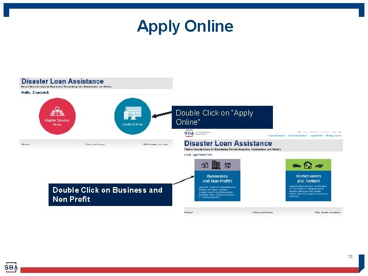 Apply Online Double Click on “Apply Online” Double Click on Business and Non Profit