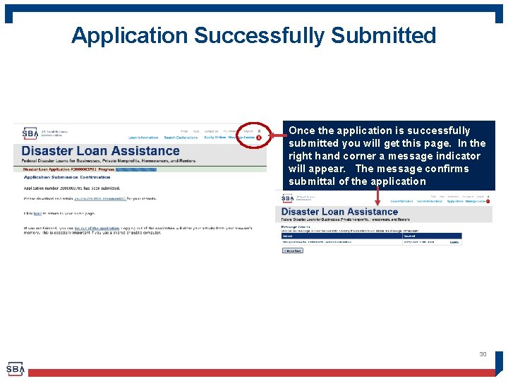 Application Successfully Submitted Once the application is successfully submitted you will get this page.