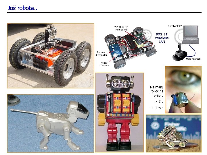 Još robota. . Najmanji robot na svijetu 4, 3 g 11 km/h 