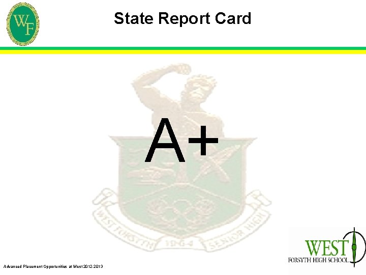 State Report Card A+ Advanced Placement Opportunities at West 2012 -2013 