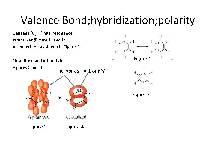 Valence Bond; hybridization; polarity Benzene (C 6 H 6) has resonance structures (Figure 1)