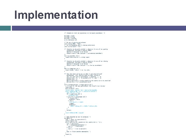 Implementation 