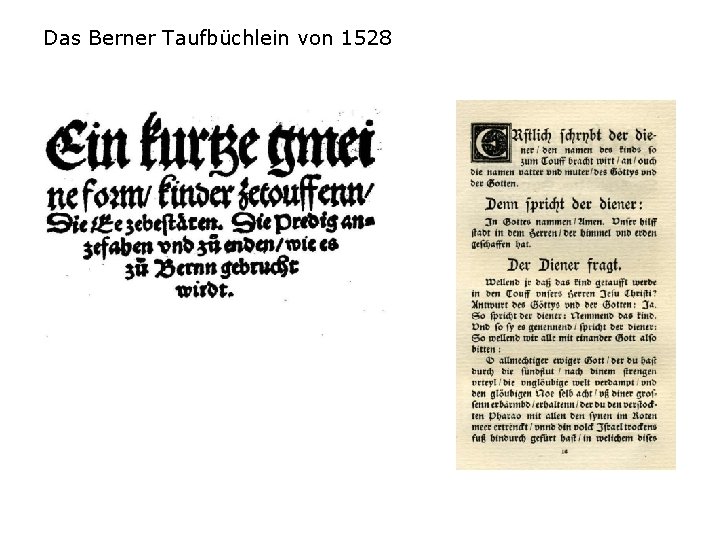 Das Berner Taufbüchlein von 1528 