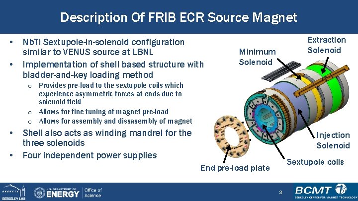 Description Of FRIB ECR Source Magnet • • Nb. Ti Sextupole-in-solenoid configuration similar to