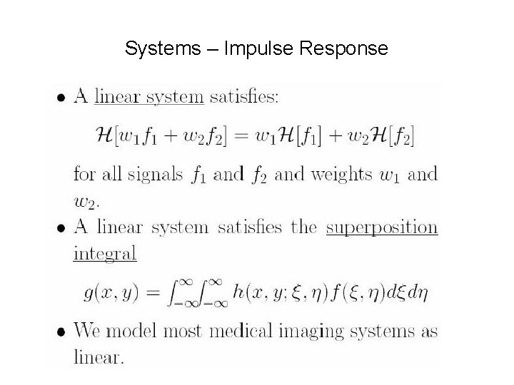 Systems – Impulse Response 