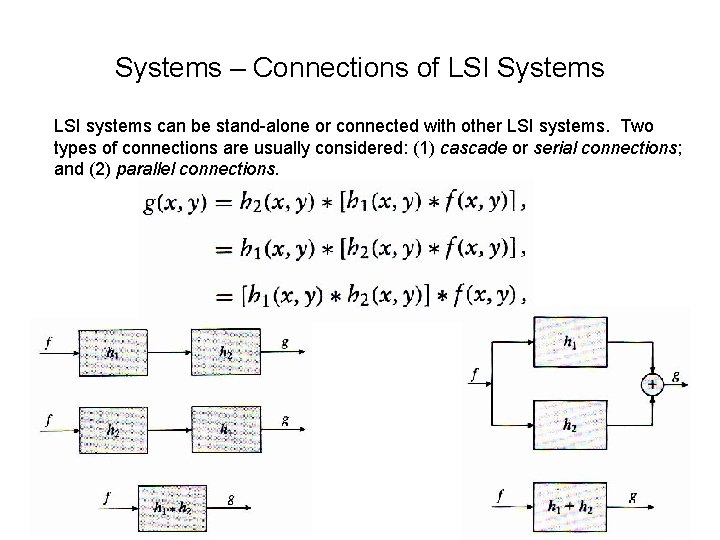 Systems – Connections of LSI Systems LSI systems can be stand-alone or connected with