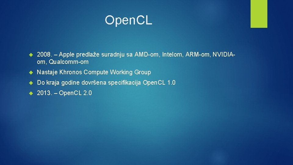 Open. CL 2008. – Apple predlaže suradnju sa AMD-om, Intelom, ARM-om, NVIDIAom, Qualcomm-om Nastaje