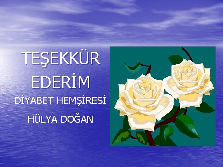 TEŞEKKÜR EDERİM DİYABET HEMŞİRESİ HÜLYA DOĞAN 