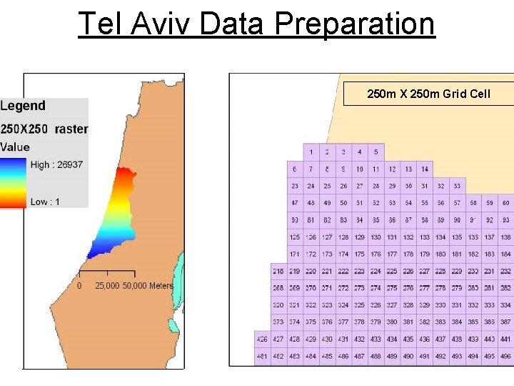 Tel Aviv Data Preparation 250 m X 250 m Grid Cell 