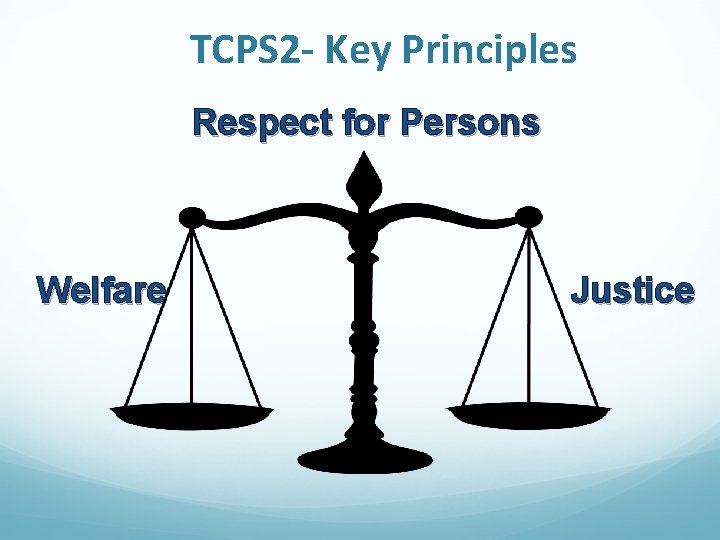 TCPS 2 - Key Principles Respect for Persons Welfare Justice 